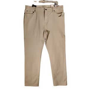 Banana Republic Traveler pants mens 36x30 ivory slim fit stretch light stone NWT